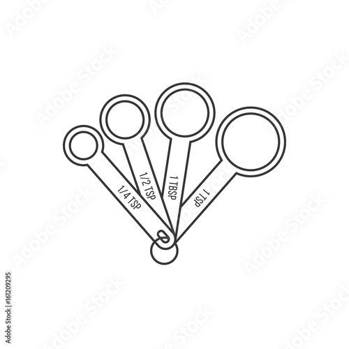 measuring spoon, outline design icon