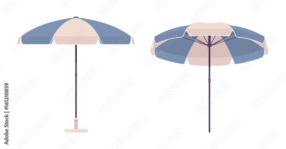 Sun umbrella set in blue and white color