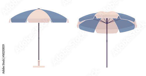 Sun umbrella set in blue and white color