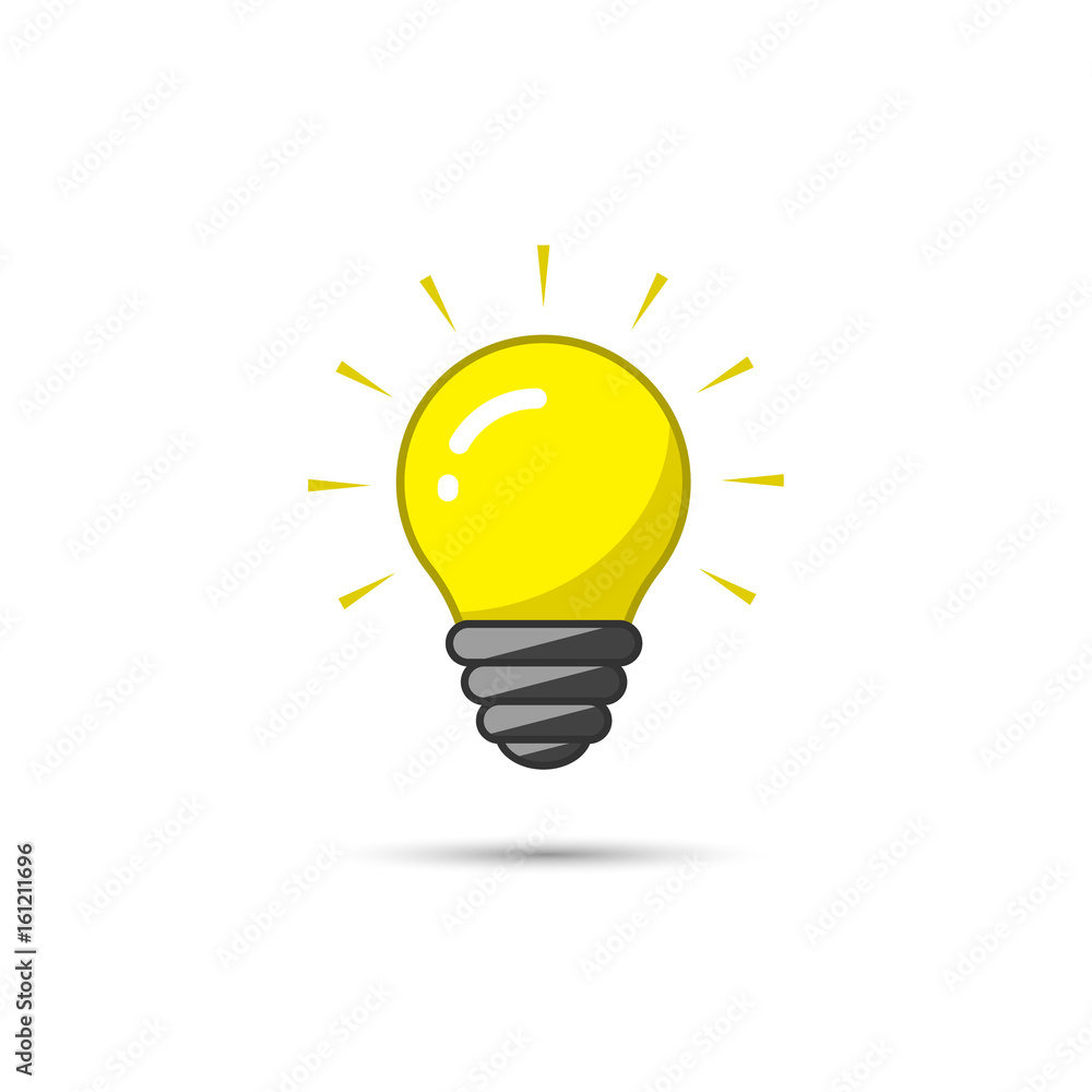 Light bulb icon on white background. Vector illustration. Idea symbol. Light bulb icon on white background. Vector illustration. Idea symbol.