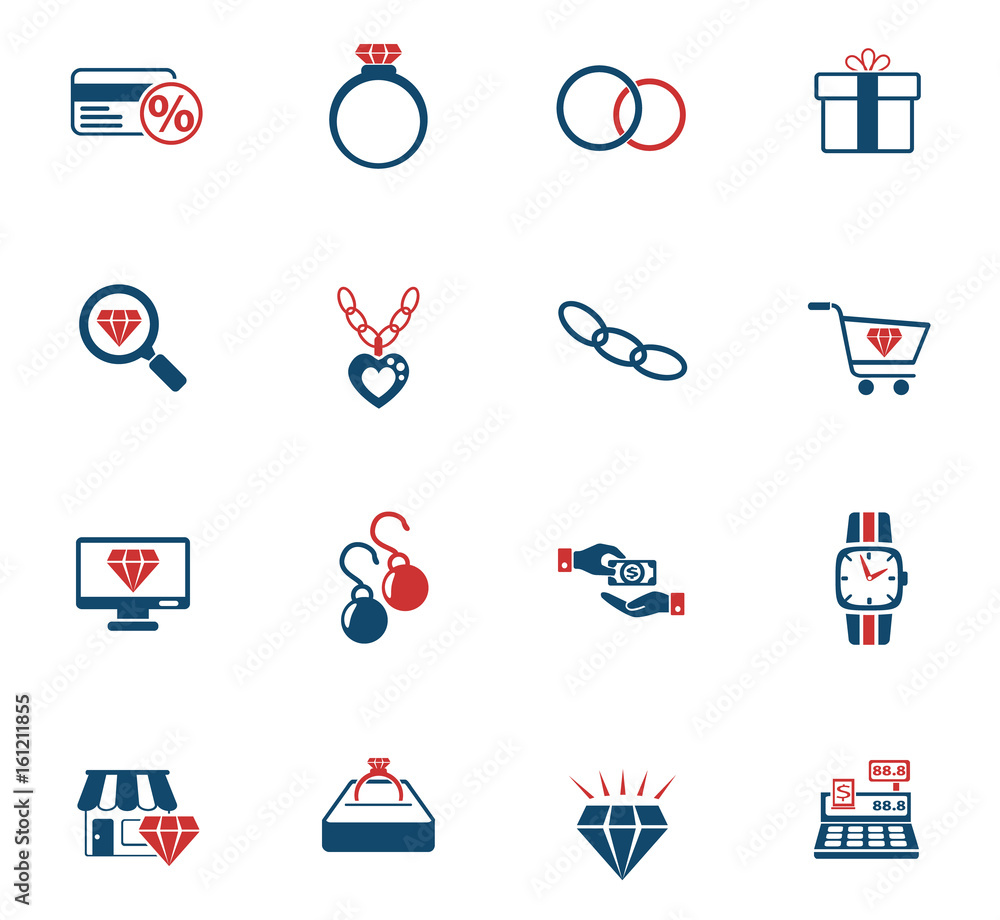 jewerly store icon set jewerly store icon set