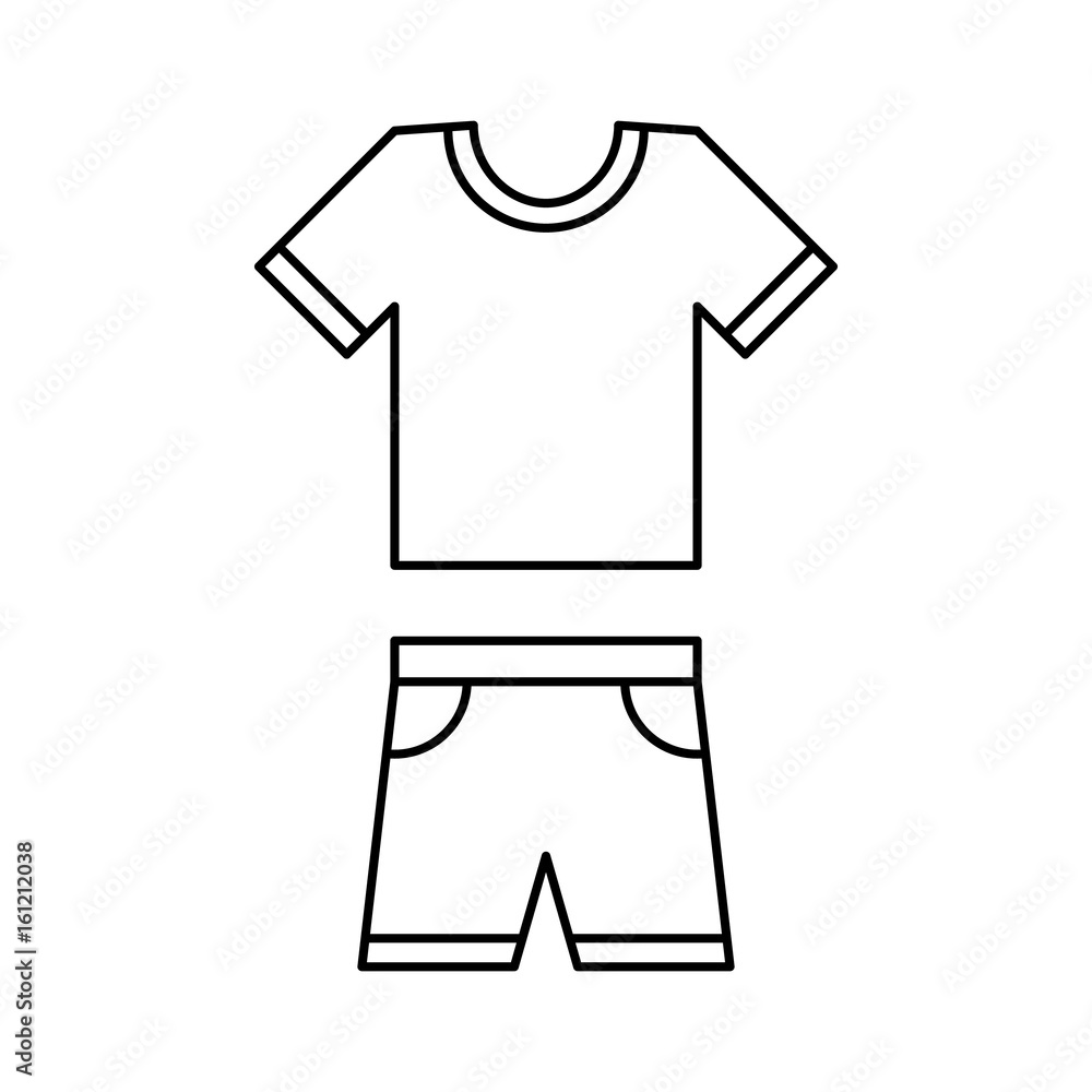 T-shirt and shorts vector line icon, wear symbol. Simple flat vector illustration. T-shirt and shorts vector line icon, wear symbol. Simple flat vector illustration.