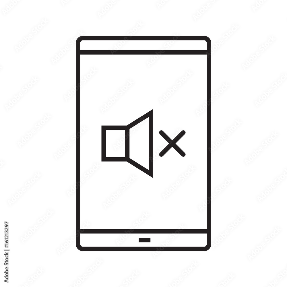 Volume mute smartphone linear icon Volume mute smartphone linear icon