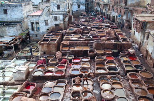 Tannery souk in Fez, Morocco, North Africa