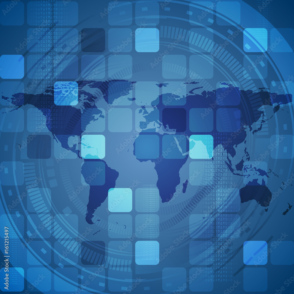 Obraz premium Futuristic technology abstract blue background