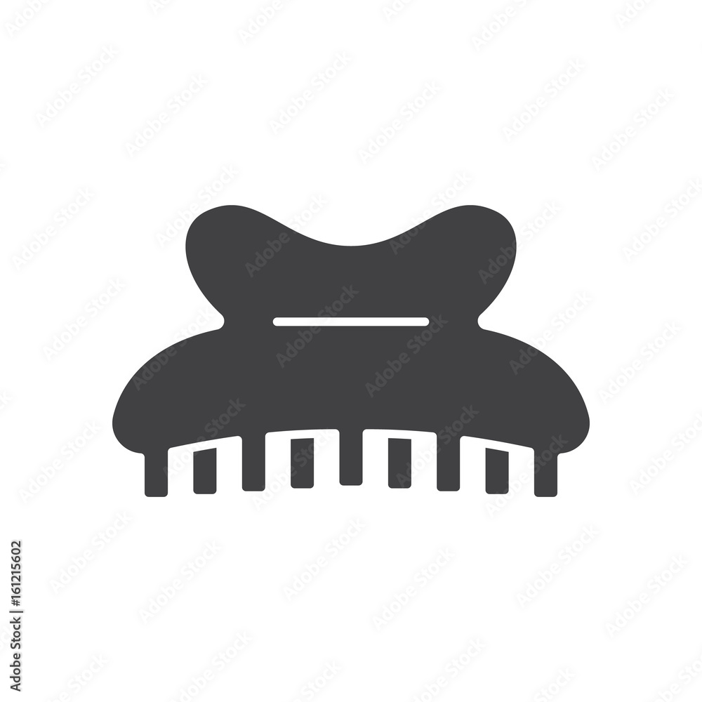 Claw hair clip glyph icon Claw hair clip glyph icon