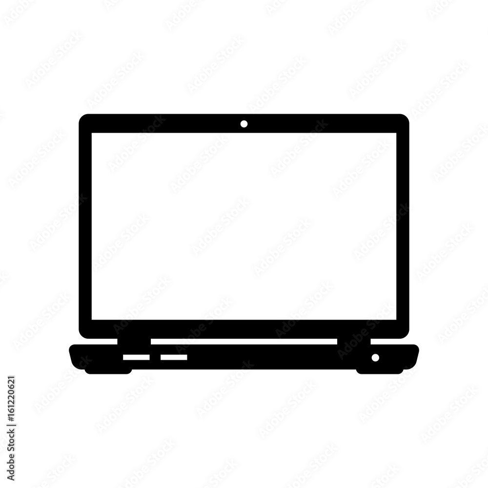 Laptop vector icon on white background