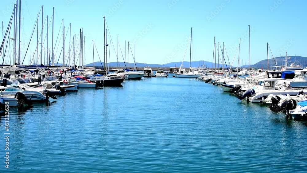 Boats in Alghero harbor. Sardinia, Italy