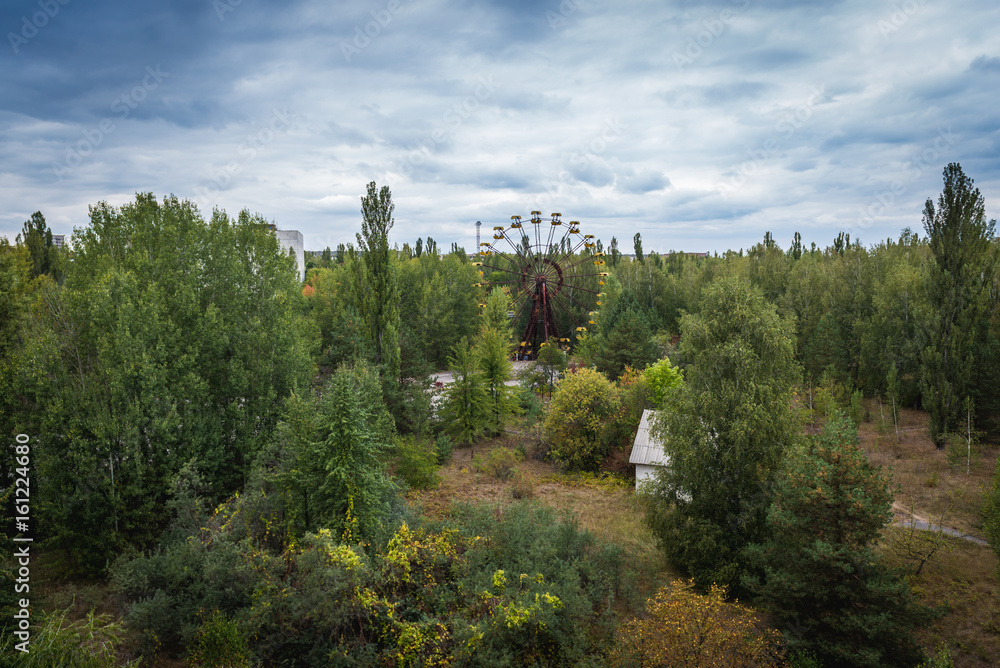 Obraz premium Fun fair in abandoned Pripyat city of Chernobyl Exclusion Zone, Ukraine
