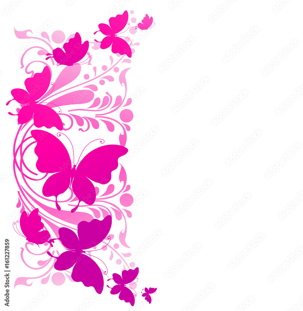 beautiful pink butterflies, isolated on a white beautiful pink butterflies, isolated on a white