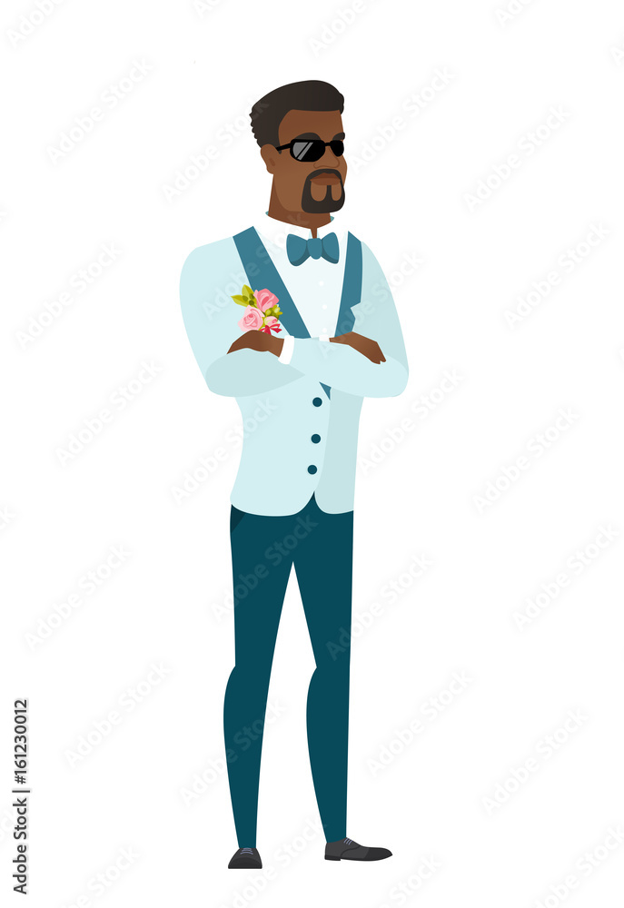 Confident groom in sunglasses. Confident groom in sunglasses.