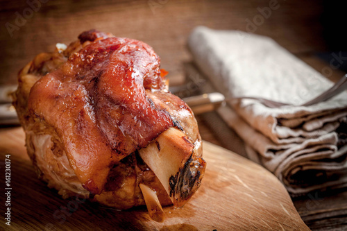 Canvas Print Roast pork knuckle.