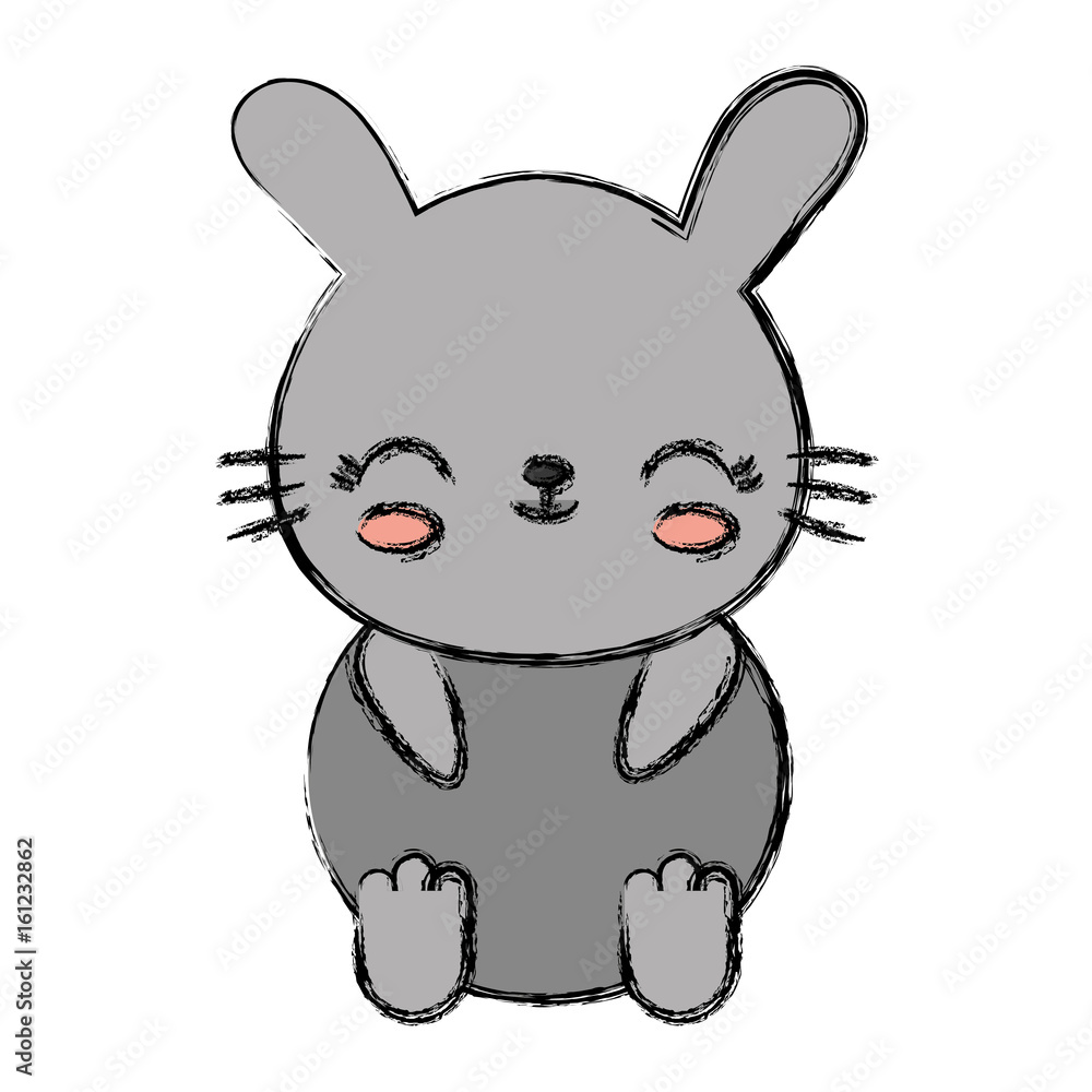 kawaii rabbit animal icon over white background vector illustration kawaii rabbit animal icon over white background vector illustration