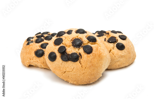 Biscuits with chocolate drops isolated