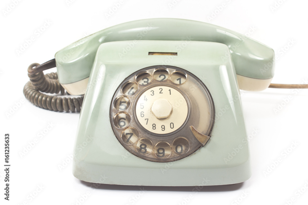 Old telephone isolated on white background Old telephone isolated on white background