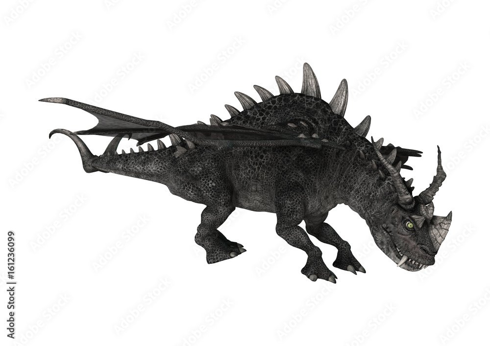 Fototapeta premium 3D Rendering Fantasy Dragon on White