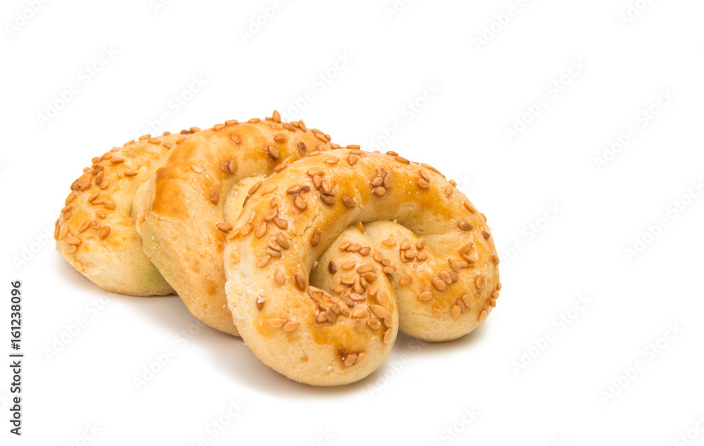 Baked pastry in sesame isolated Baked pastry in sesame isolated