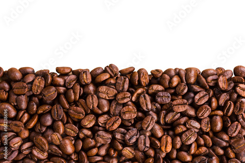 roasted brown coffee beans isolated