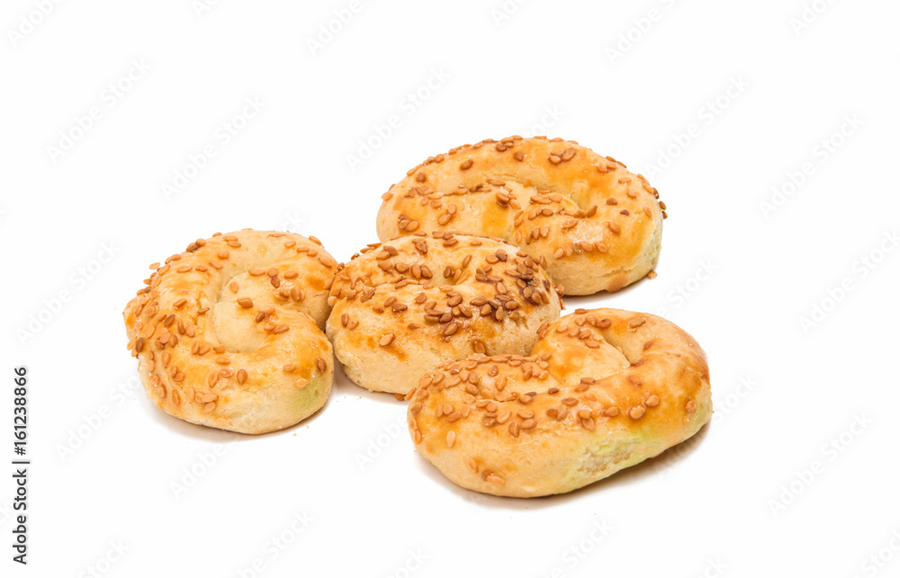 Baked pastry in sesame isolated
