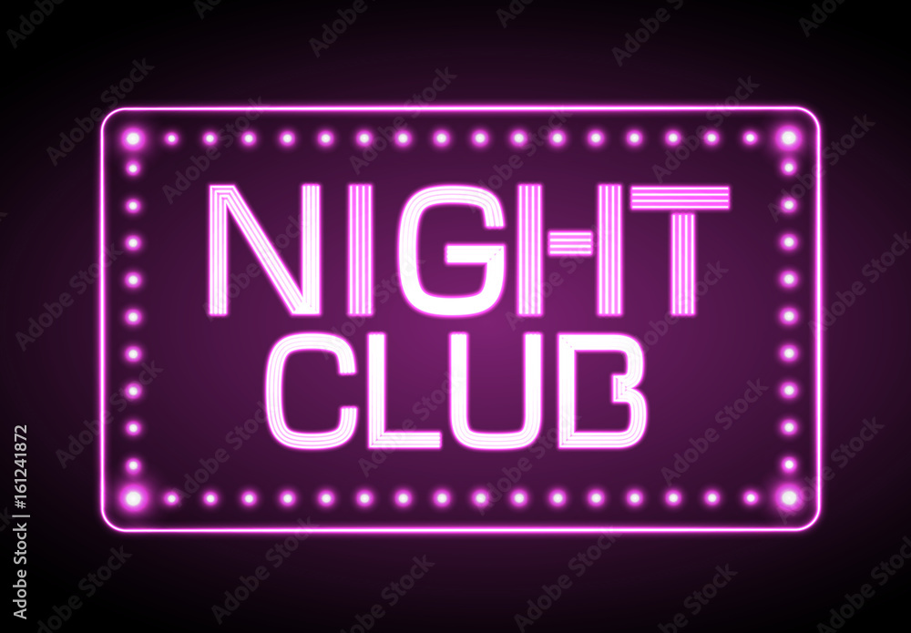 Neon sign. Nignt club Neon sign. Nignt club
