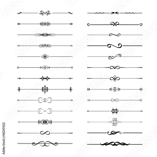 Calligraphic frame divider element set