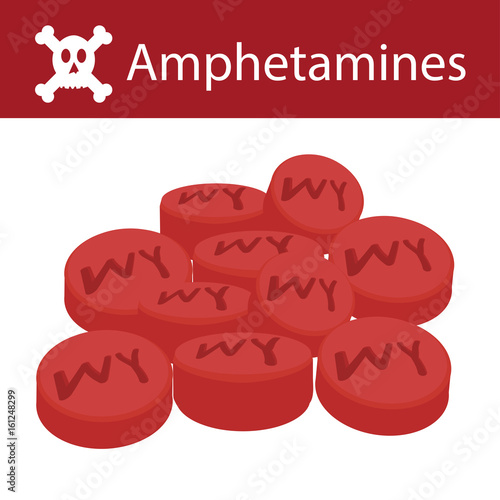 No Drugs, No Amphetamines, vector illustration.