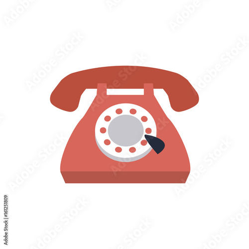 vintage telephone communication call talk icon vector illustration