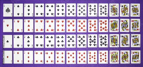 Rows of playing cards