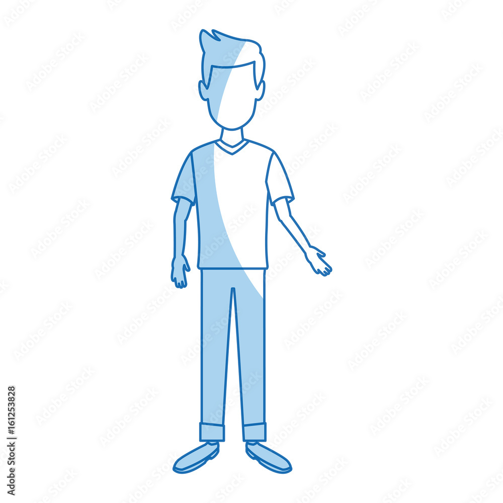 standing man character male people cartoon vector illustration