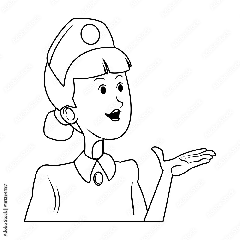 cute female nurse character health staff vector illustration