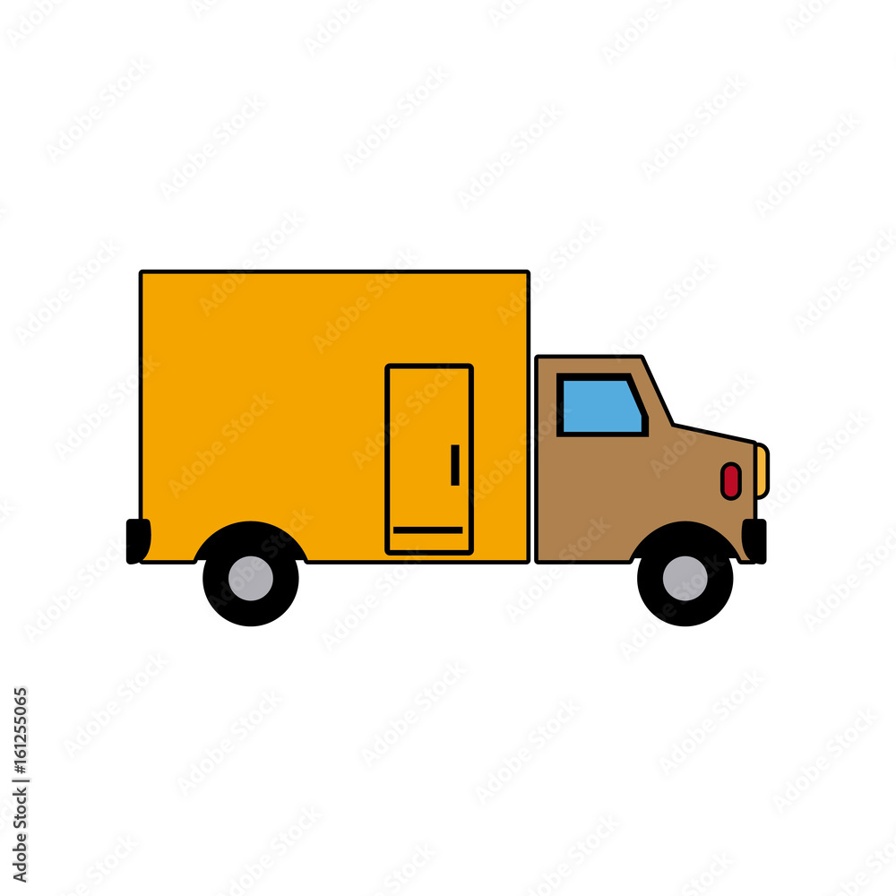 modern urban vehicle cargo delivery truck vector illustration