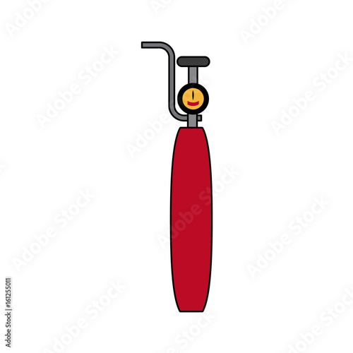 oxygen cylinder with manometer medical instrument vector illustration