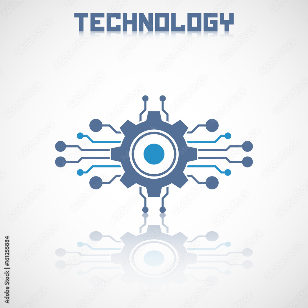 Abstract technology logo with reflect. Electronics icon. Abstract technology logo with reflect. Electronics icon.