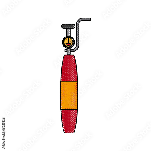 oxygen cylinder with manometer medical instrument vector illustration
