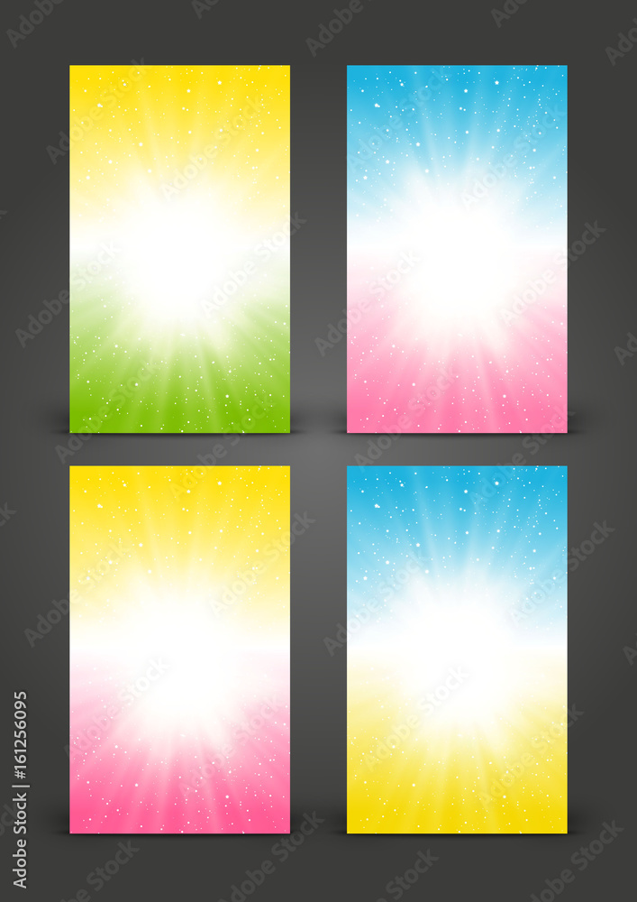 Set of 240 x 400 vertical banners with sunny sky