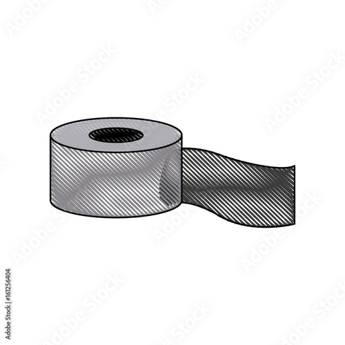 drawing bandage roll medical help equipment vector illustration