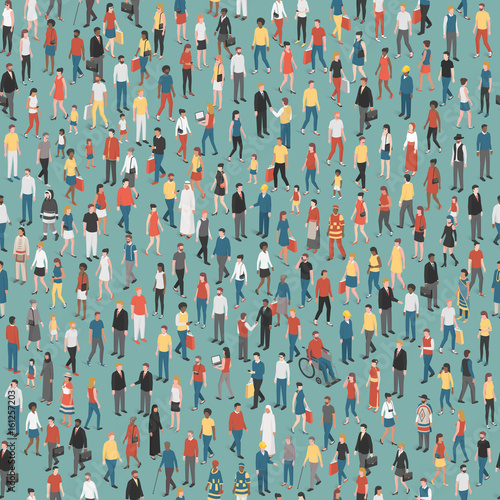 People and diversity seamless pattern