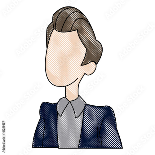cartoon man business manager people portrait vector illustration