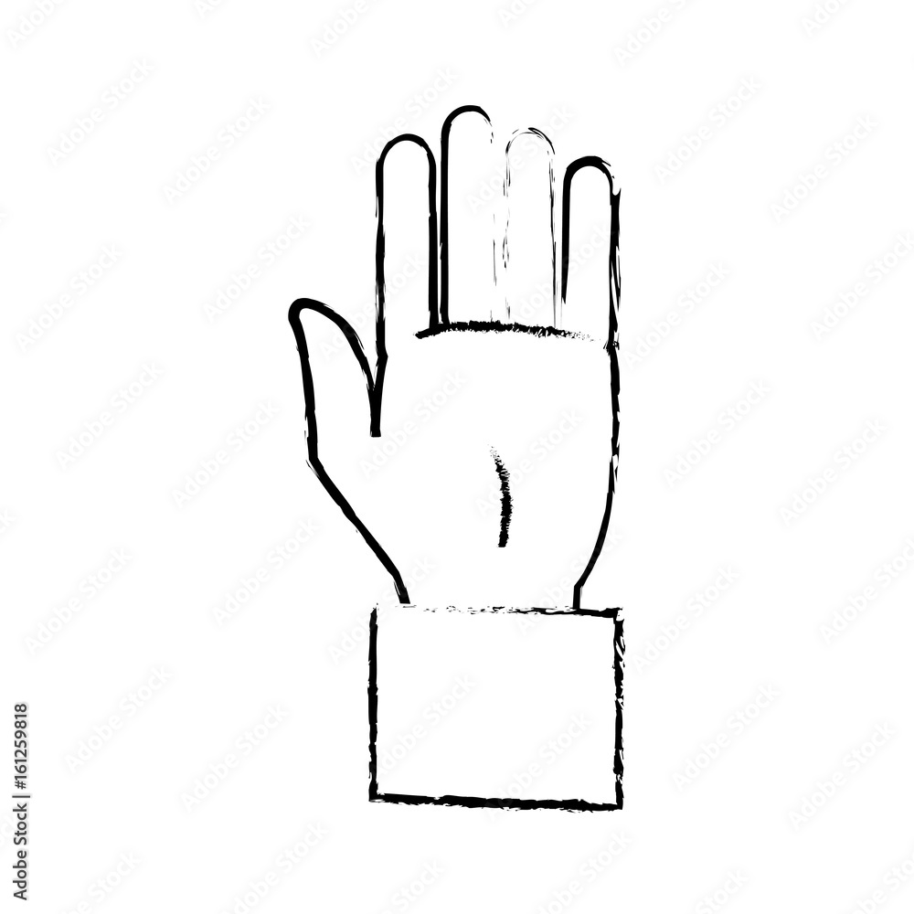 Obraz premium business hand man showing five fingers vector illustration