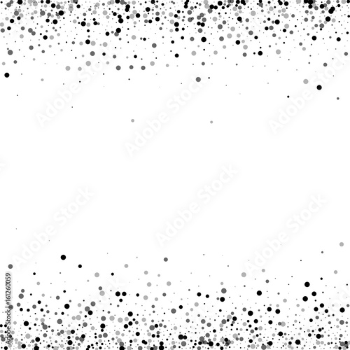 Dense black dots. Borders with dense black dots on white background. Vector illustration.
