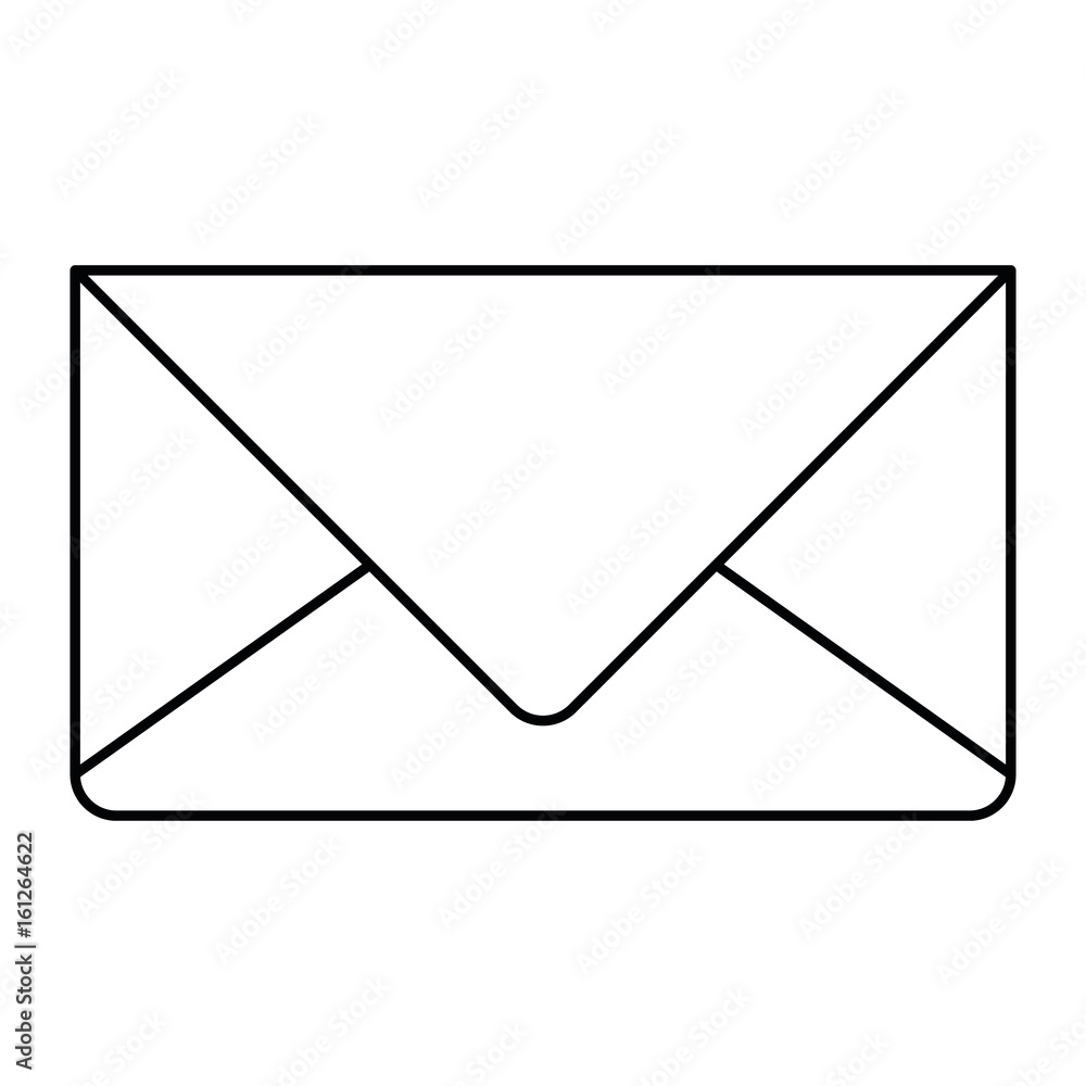 white background with monochrome silhouette of envelope mail in closeup vector illustration white background with monochrome silhouette of envelope mail in closeup vector illustration