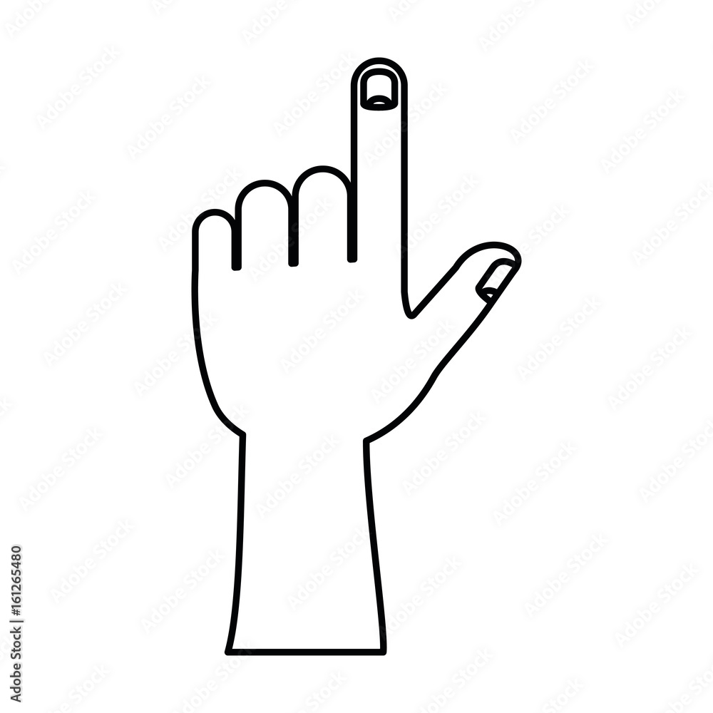 white background with monochrome silhouette of left hand gesture vector illustration white background with monochrome silhouette of left hand gesture vector illustration