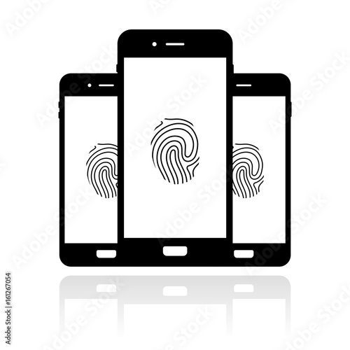 Smartphone Banner - Fingerabdruckscanner - Sensor - ID