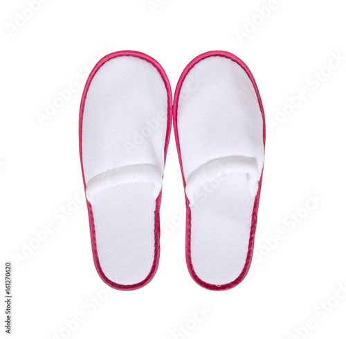 white comfortable slippers isolate .clipping path