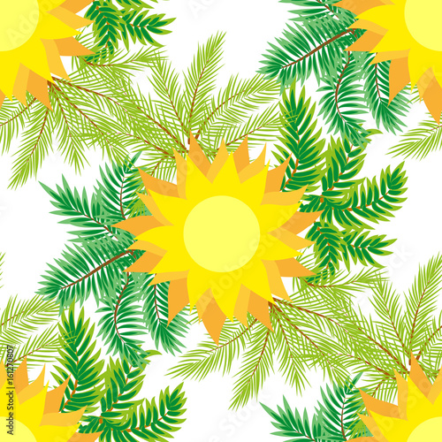 Vector background of tropical beach holiday.