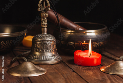 Tibetian instruments for music meditation