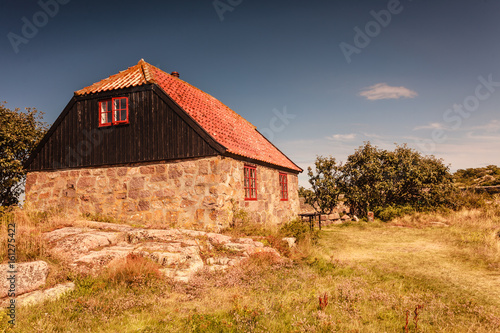 Old rural building made of stones and wood