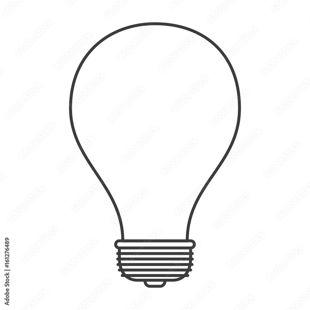 Fototapeta premium monochrome silhouette of light bulb icon vector illustration