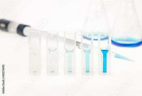 solution sample in cuvette