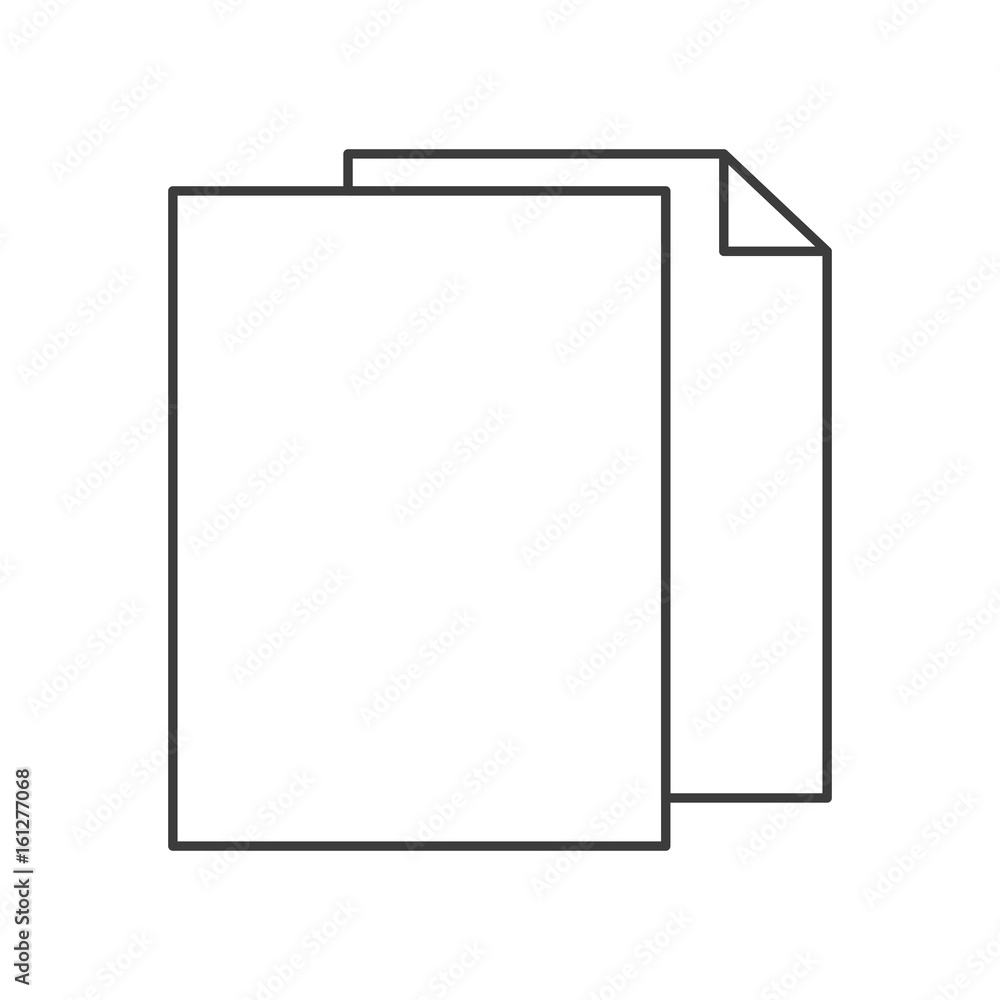 monochrome silhouette of sheets in blank vector illustration